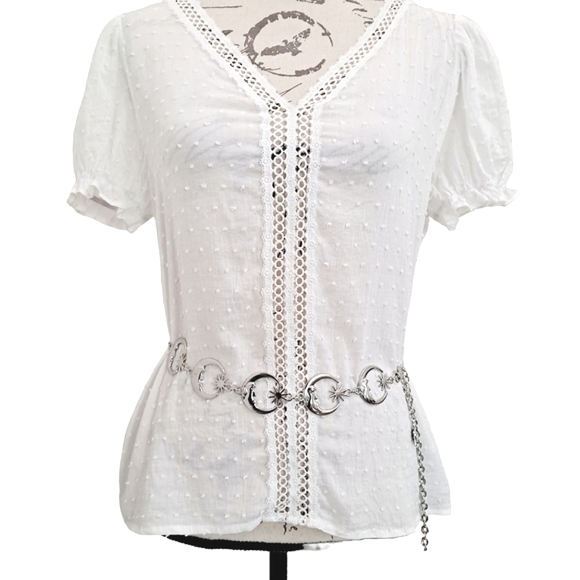 Boho Gold metallic Moon Star Y2K hip waist festival chain dress belt - Picture 6 of 8